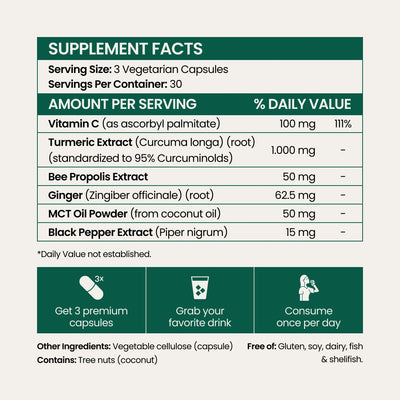 Pure Turmeric Curcumin Capsules (1,000mg)